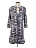 THREE PINK HEARTS Paisley Aztec Or Tribal Print Argyle Blue Casual Dress Size S - photo 2