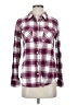 Forever 21 Plaid Burgundy Long Sleeve Button-Down Shirt Size S - photo 1