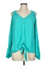 XOXO Teal Long Sleeve Blouse Size M - photo 1