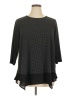 Adrianna Papell Black 3/4 Sleeve Top Size 1X - photo 1