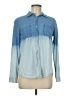 Cotton Express 100% Cotton Color Block Blue Long Sleeve Button-Down Shirt Size M - photo 1