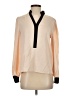 Shein Color Block Tan Long Sleeve Blouse Size 4 - photo 1