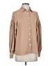 Express 100% Polyester Tan Long Sleeve Blouse Size S - photo 1