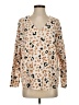 Entro Animal Print Tan Long Sleeve Blouse Size S - photo 1