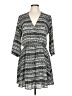 Lush 100% Polyester Print Gray Green Casual Dress Size L - photo 1