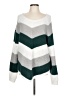 Shein 100% Polyester Stripes Green Pullover Sweater Size 12 - photo 1