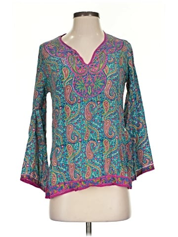 Tolani 3/4 Sleeve Silk Top (view 1)