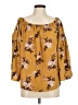 Peach Love 100% Polyester Gold 3/4 Sleeve Blouse Size M - photo 1