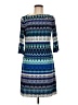 Donna Morgan Print Blue Casual Dress Size 8 - photo 1