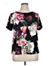 chic soul (chicsoul.com) Floral Black Short Sleeve Blouse Size 1X - photo 1