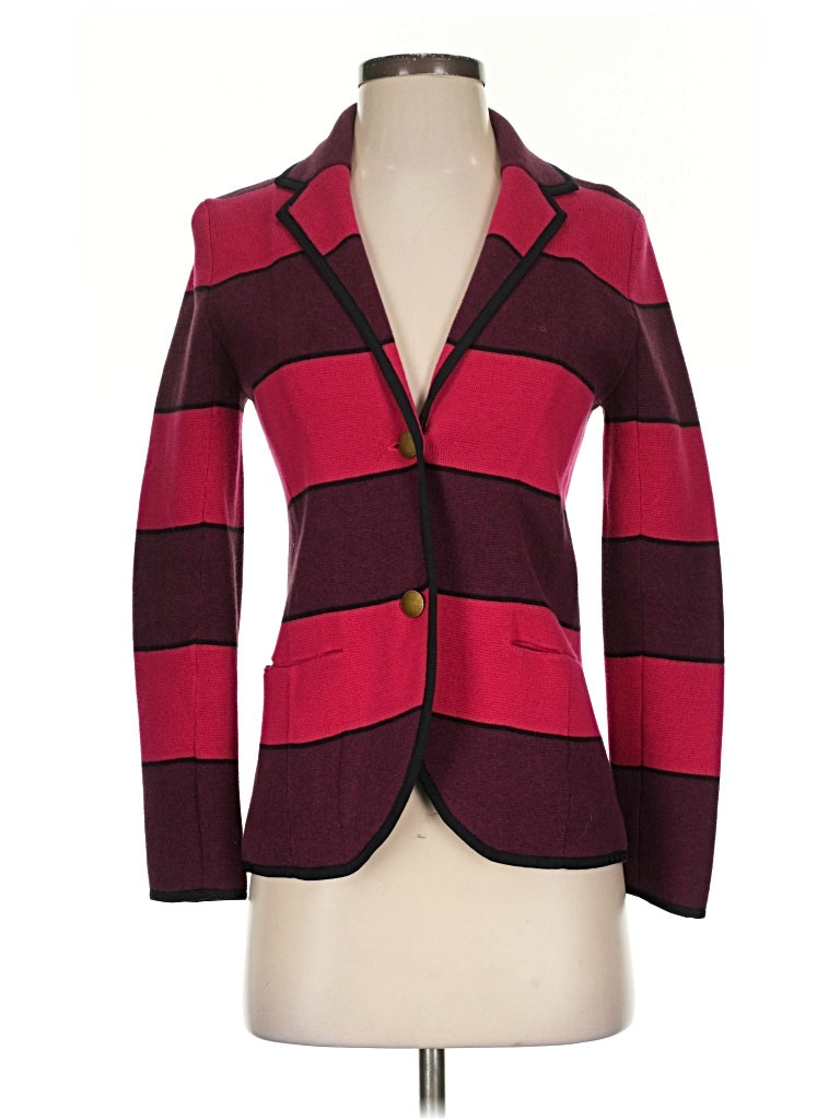 Pre-owned Ann Taylor Loft Blazer Jacket In Burgundy