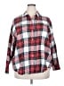 Old Navy 100% Cotton Plaid Red Long Sleeve Button-Down Shirt Size XXL - photo 1