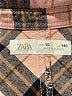 Zara Plaid Tan Long Sleeve Button-Down Shirt Size 10 - photo 3