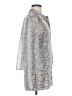 Elie Tahari 100% Polyester Animal Print Silver Long Sleeve Blouse Size M - photo 4