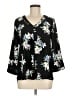 41Hawthorn 100% Polyester Floral Black 3/4 Sleeve Blouse Size M - photo 1
