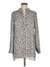 Elaine Turner 100% Polyester Animal Print Gray Long Sleeve Blouse Size M - photo 1
