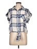 Rails Plaid Blue Short Sleeve Blouse Size L - photo 1