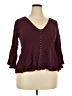 Torrid Burgundy 3/4 Sleeve Blouse Size 2X Plus (2) - photo 1