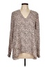 Karen Kane 100% Polyester Animal Print Pink Tan Long Sleeve Blouse Size L - photo 1