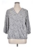 Apt. 9 Argyle Silver 3/4 Sleeve Blouse Size XL - photo 1