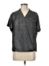 Shein 100% Polyester Metallic Gray Short Sleeve Blouse Size 6 - photo 1