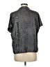 Shein 100% Polyester Metallic Gray Short Sleeve Blouse Size 6 - photo 2