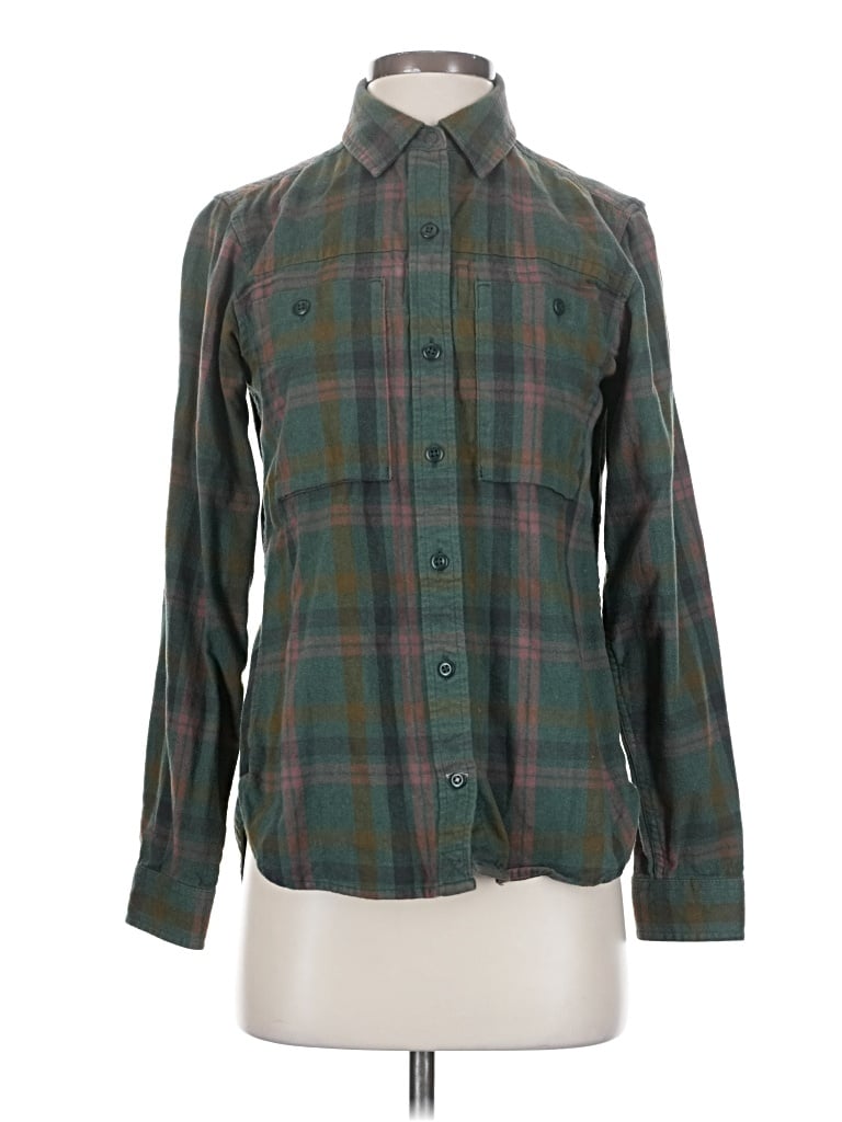 Pre-owned Rei Co Op Long Sleeve Button Down Shirt In Green