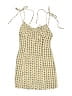 Storia 100% Polyester Checkered-gingham Yellow Tan Casual Dress Size S - photo 1