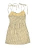 Storia 100% Polyester Checkered-gingham Yellow Tan Casual Dress Size S - photo 2