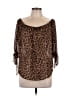 Jeans By Buffalo 100% Polyester Brown 3/4 Sleeve Blouse Size L - photo 1