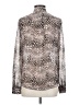 BCBGMAXAZRIA 100% Silk Animal Print Silver Long Sleeve Silk Top Size XS - photo 2
