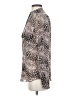 BCBGMAXAZRIA 100% Silk Animal Print Silver Long Sleeve Silk Top Size XS - photo 5