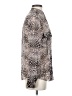 BCBGMAXAZRIA 100% Silk Animal Print Silver Long Sleeve Silk Top Size XS - photo 4