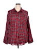 Jess Lea Plaid Red Long Sleeve Button-Down Shirt Size 3X - photo 1