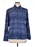 Diane Gilman Chevron-herringbone Blue Long Sleeve Blouse Size 1X - photo 1