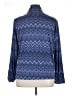 Diane Gilman Chevron-herringbone Blue Long Sleeve Blouse Size 1X - photo 2