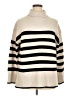Adrianna Papell Stripes Ivory Turtleneck Sweater Size XL - photo 1