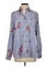 INA 100% Polyester Floral Blue Long Sleeve Blouse Size S - photo 1