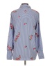 INA 100% Polyester Floral Blue Long Sleeve Blouse Size S - photo 2