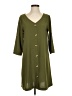 Unbranded Solid Green Casual Dress Size S - photo 1
