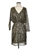 Trina Turk 100% Polyester Metallic Silver Cocktail Dress Size 2 - photo 1