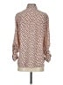 Ann Taylor LOFT 100% Polyester Polka Dots Tan Pink Long Sleeve Blouse Size S - photo 2