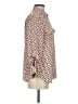 Ann Taylor LOFT 100% Polyester Polka Dots Tan Pink Long Sleeve Blouse Size S - photo 4