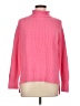 Flat White Solid Pink Turtleneck Sweater Size L - photo 1