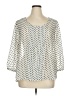 Elle 100% Polyester Polka Dots Ivory 3/4 Sleeve Blouse Size XL - photo 1