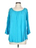 Chico's 100% Viscose Teal 3/4 Sleeve Blouse Size Lg (2) - photo 1