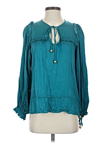 Karina Grimaldi Long Sleeve Silk Top (view 1)