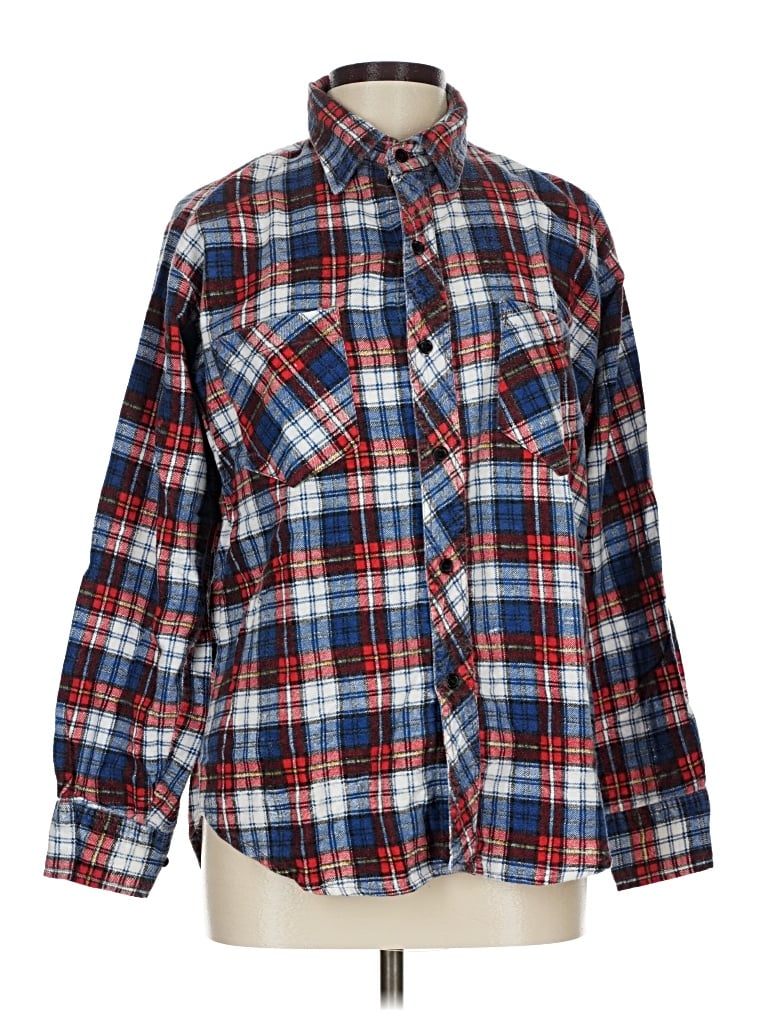 Pre-owned Assorted Brands Long Sleeve Button Down Shirt In Blue