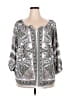 Signature Studio Silver Black 3/4 Sleeve Blouse Size 2X - photo 1
