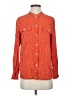 J.Crew Polka Dots Orange Long Sleeve Silk Top Size 0 - photo 1